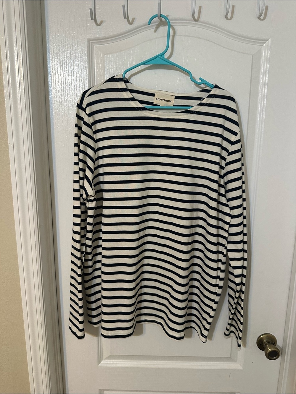 BEOTYSHOW Striped Long Sleeve Tee Shirt XXL